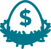 Egg with dollar sign graphic