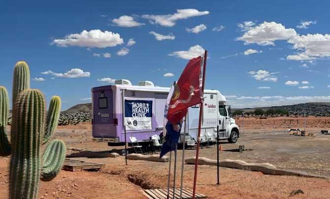 Mobile health clinic in desert setting