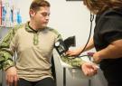 veteran taking blood