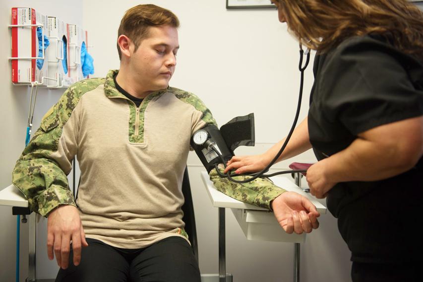 veteran taking blood out