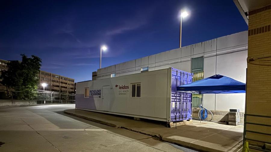 Scan Van building outside of office building
