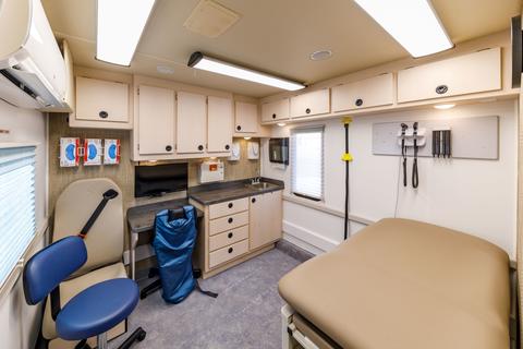 interior of a QTC mobile medical clinic