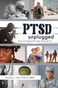 Collage of military servicemembers with the title PTSD Unplugged